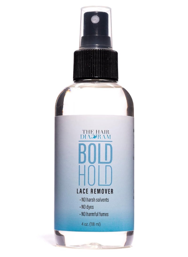 The Hair Diagram The Hair Diagram - Bold Hold Lace Remover - Bond Release Spray - Residue Removal Solution For Wigs, Extensions, & Hair Systems - Tape & Lace Glue Remover - NO Harsh Solvents, Dyes, Harmful Fumes - 4oz - Image 1