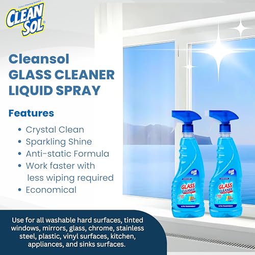 Cleansol Glass Cleaner Liquid Spray - 500 ml (Pack of 2 × 500 ml) | Multi Surface Glass Cleaner (Pack of 2) - Image 3