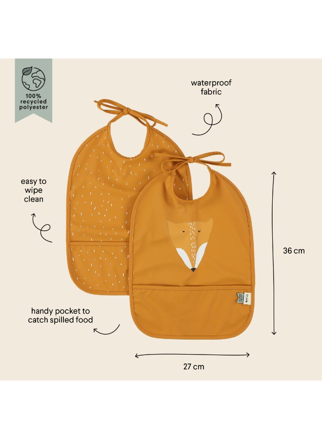 Trixie Waterproof Bib With Pocket - Pack of 2 - Mr. Fox - Image 2