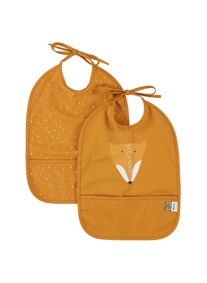Trixie Waterproof Bib With Pocket - Pack of 2 - Mr. Fox - Image 1