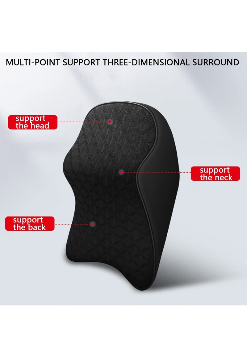 Excefore Car Seat Neck Pillow Durable Pure Memory Foam Neck Pillow Comfortable Ergonomic Breathable Removable Seat Headrest Pad for Neck Back Pain Relief  - Image 3
