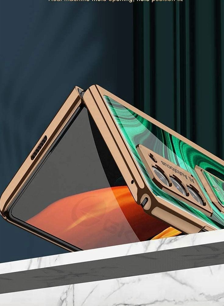 Y&D Z Fold 2 5G Case Plating Glass All-Inclusive Hard Shell Compatible for Samsung Galaxy Cover with 360° Rotable Magnetic Ring Stand - Image 4