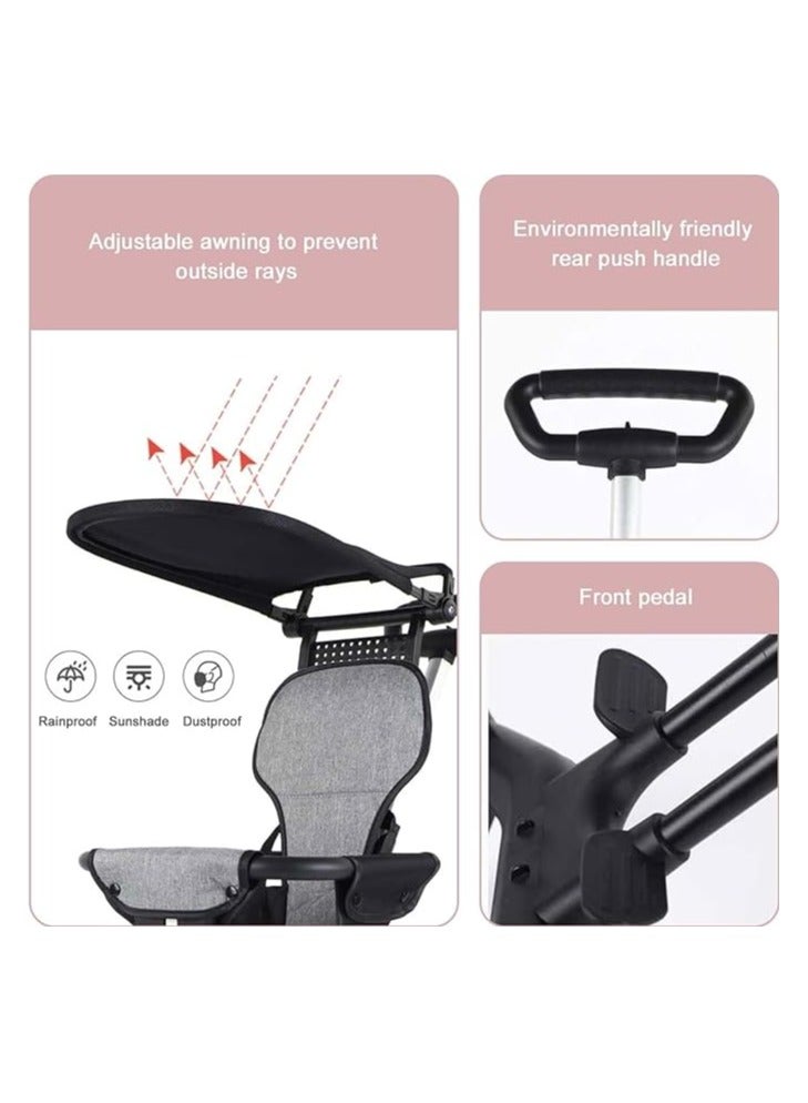 Baby Stroller Kids Stroller Baby Travel Stroller With Adjustable Handles And Backrest One-Hand Fold For Overhead Airplane Storage Shopping Walking Travel - Image 3