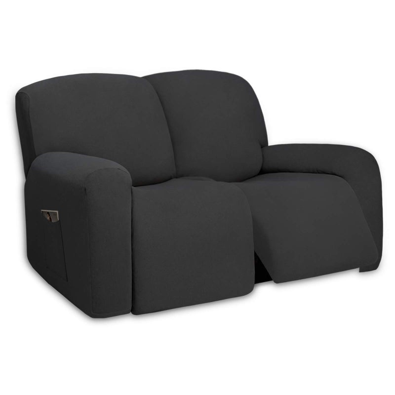 PureFit PureFit Super Stretch Loveseat Recliner Sofa Couch Cover with Pocket  2 Seats Non Slip Soft Sofa Slipcover Washable Reclining Furniture Protector for KidPets Recliner Loveseat Dark Gray 