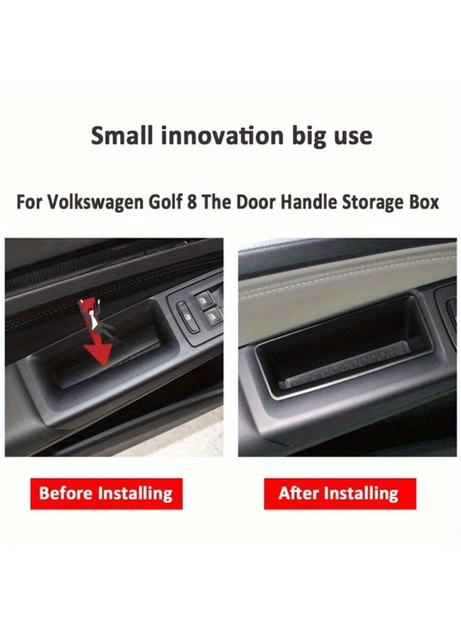 Car Side Door Armrest Storage Box Organizer 4 Pcs For Volkswagen Golf Mk8 2020 2021 - Image 4