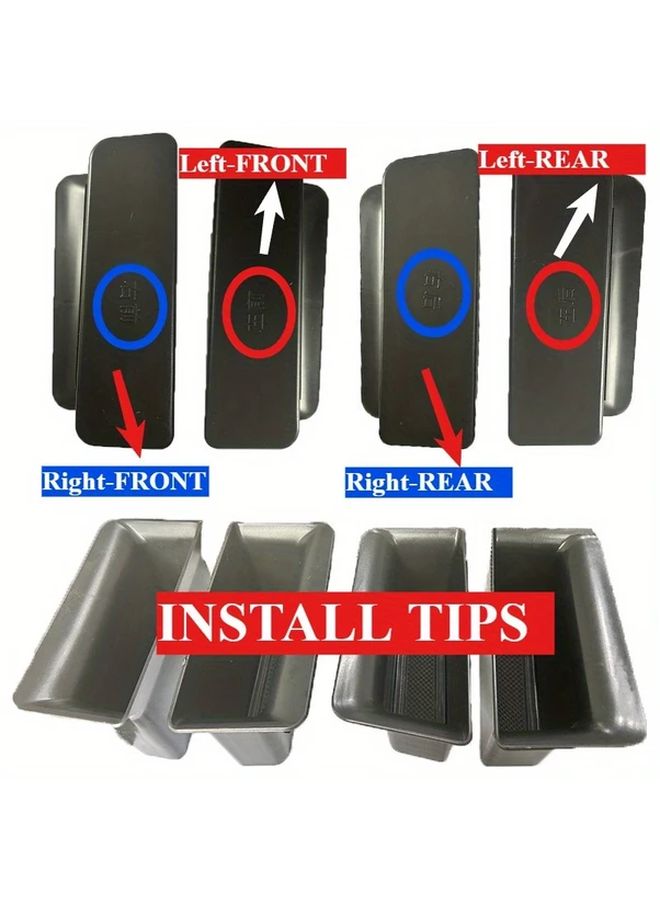 Car Side Door Armrest Storage Box Organizer 4 Pcs For Volkswagen Golf Mk8 2020 2021 - Image 3