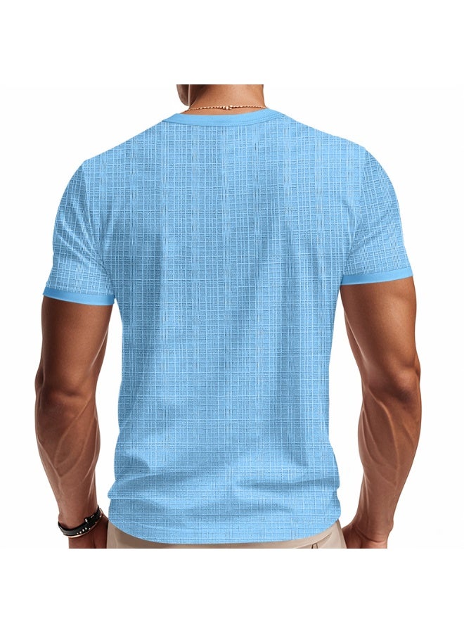 Loose Casual Short Sleeve Men's T-shirt Bamboo Fiber Summer Breathable Vintage  Shirt - Image 3