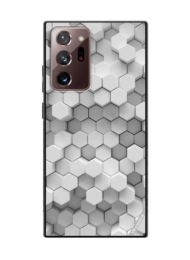 VR CREATIVE Protective Case Cover For Samsung Galaxy Note20 Ultra 5G 3D Gray White Honeycombs Brick Wall Stairway Decoration Design Multicolour - Image 1