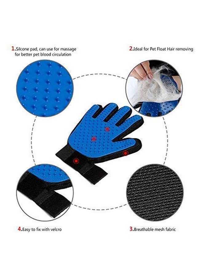 PET Washing Scrub Buster Brush With Grooming Glove By Pet Needs For Dog And Cat-Blue  - Image 2