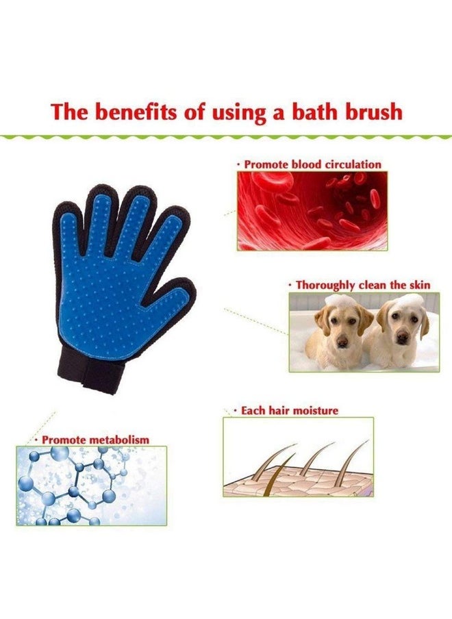 PET Washing Scrub Buster Brush With Grooming Glove By Pet Needs For Dog And Cat-Blue  - Image 3