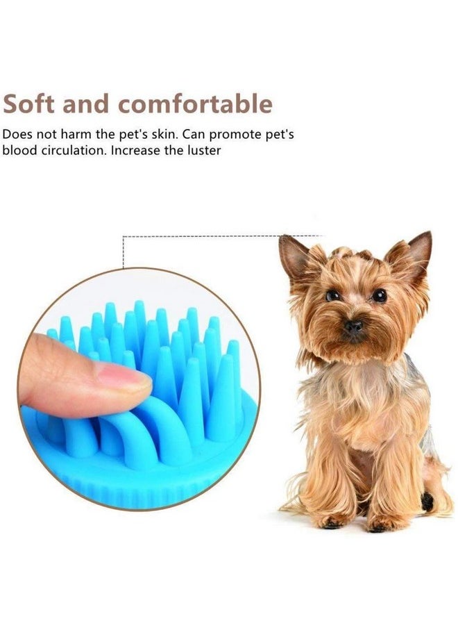 PET Washing Scrub Buster Brush With Grooming Glove By Pet Needs For Dog And Cat-Blue  - Image 4