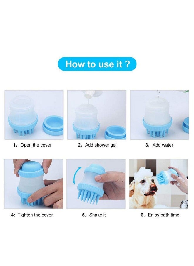 PET Washing Scrub Buster Brush With Grooming Glove By Pet Needs For Dog And Cat-Blue  - Image 5