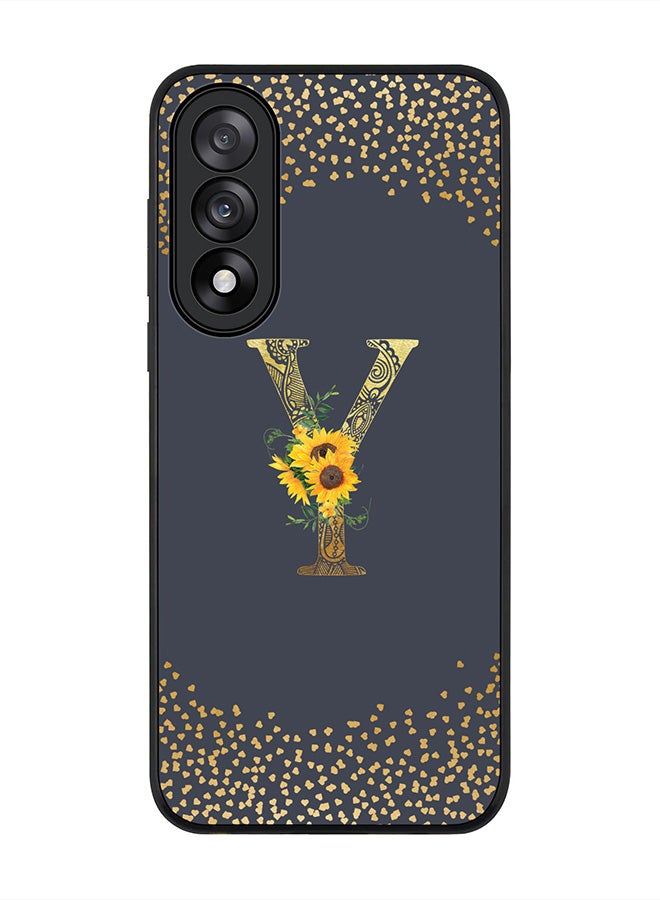 Stylizedd For OnePlus Nord 5 / Ace 5 Ultra Case,Slim fit Camera Protection, Shockproof Thin Phone cover  - Custom Floral Monogram - Y  (Grey )