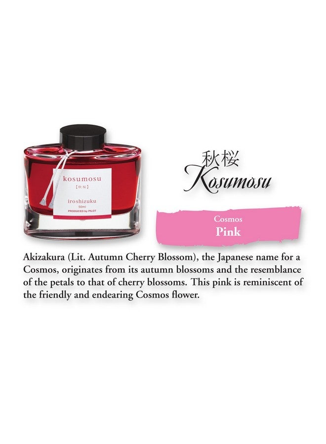 Pilot Iroshizuku Bottled Fountain Pen Ink, Kosumosu, Cosmos Flower, Pink (69220) - Image 2