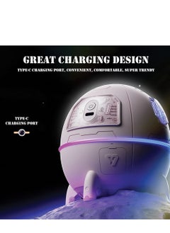 Generic Space Capsule Air Humidifier, USB Ultrasonic Cool Air Mist Humidifier with LED Light for Baby Bedroom, Gift for Boys and Girls, Purple  - Image 4