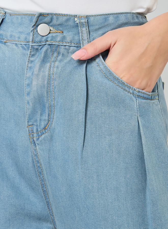 ستايلي جينز بأرجل واسعة بخصر مرتفع - Image 3