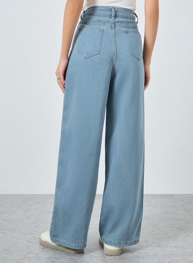 ستايلي جينز بأرجل واسعة بخصر مرتفع - Image 4