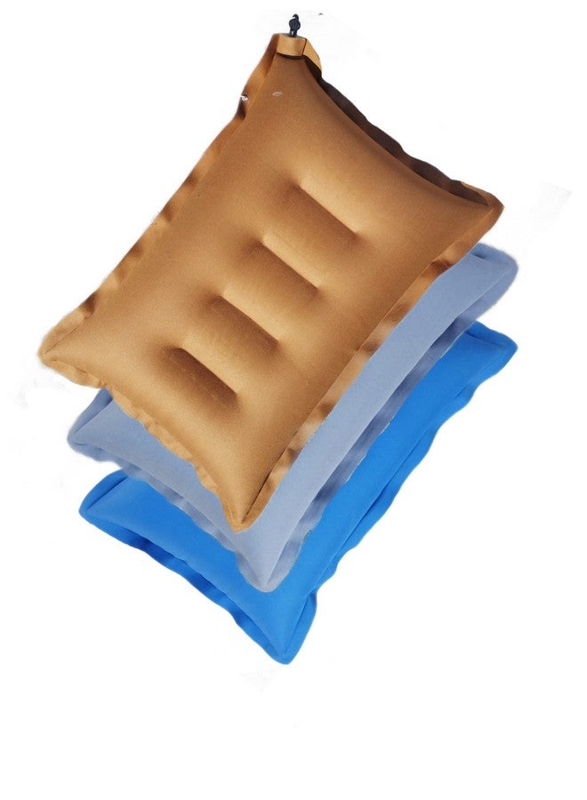 RAV Cotton Fabric Travelling Pillow with air Pump. Lightweight, Portable, Washable, Suitable for All Best Home, Office, Airplane, and Cars Camping Color- Multi Color.Pack of 2 - Image 2