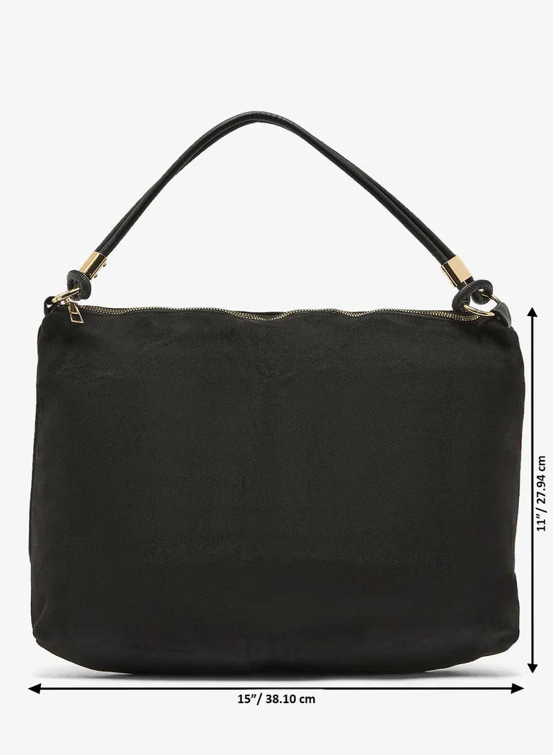 Ella Black Classic Suede Slouch Tote Bag for Women | Best Price UAE