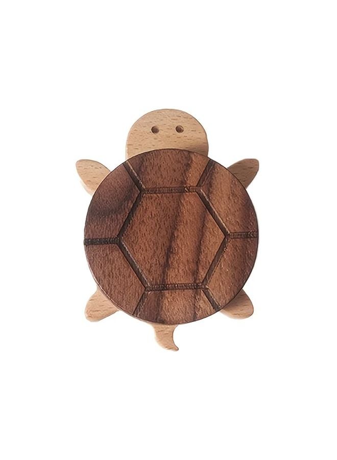 حامل الحائط سلحفاة الصدفة البيضاء، رف معاطف زخرفي، منظف تخزين، خشب طبيعي - Image 2