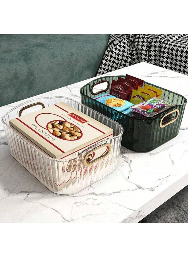 KHAJUL 2Pcs Cosmetic Storage Box, Desktop Storage Box, Storage Box Dresser Skin Care Sundries and Table Snacks Storage Basket for Dressing Table Countertop Bathroom - Image 4