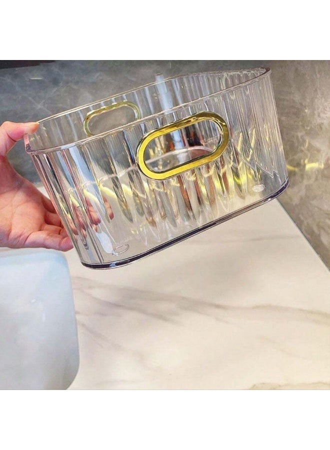 KHAJUL 2Pcs Cosmetic Storage Box, Desktop Storage Box, Storage Box Dresser Skin Care Sundries and Table Snacks Storage Basket for Dressing Table Countertop Bathroom - Image 3