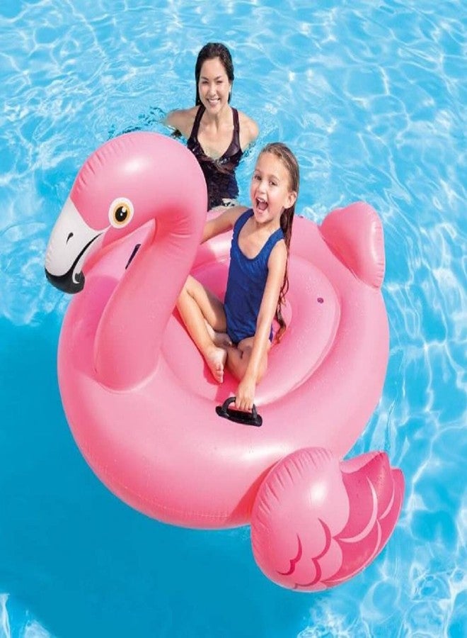 VWretails® Inflatable Flamingo Pink | Ride On | Mega Islands | Swimming Pool Float for Kids and Adults Age 3+ | River, Beaches Summer Fun Water Float (Ride ON (147 x 140 x 94) cm) - Image 3