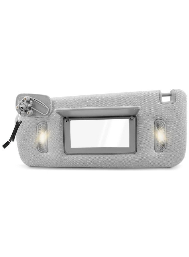 ANODZU Left Driver Side Sun Visor with LED Lights Fit for GMC Sierra/Sierra Denali 1500 2500 3500 Chevrolet Silverado 1500 2500 3500 2014-2019, Replace 23459655 (Gray) - Image 1