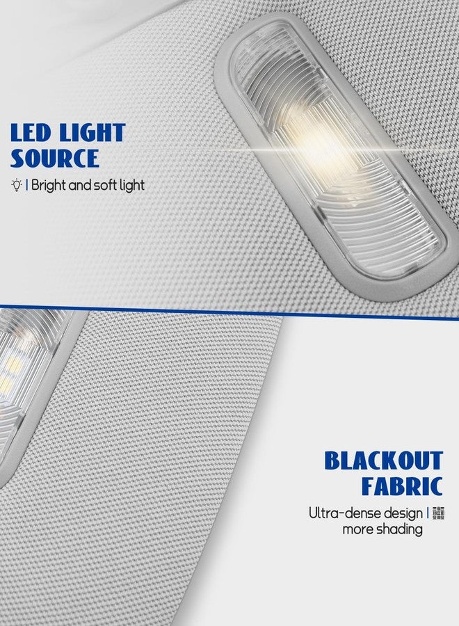 ANODZU Left Driver Side Sun Visor with LED Lights Fit for GMC Sierra/Sierra Denali 1500 2500 3500 Chevrolet Silverado 1500 2500 3500 2014-2019, Replace 23459655 (Gray) - Image 3