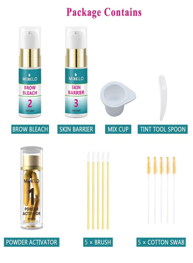 SHEEYOON Eyebrow Color Lightening Cream, Brow Bleach Cream Kit Lighten Dark Brow Color, 5 Application Kit - Image 5