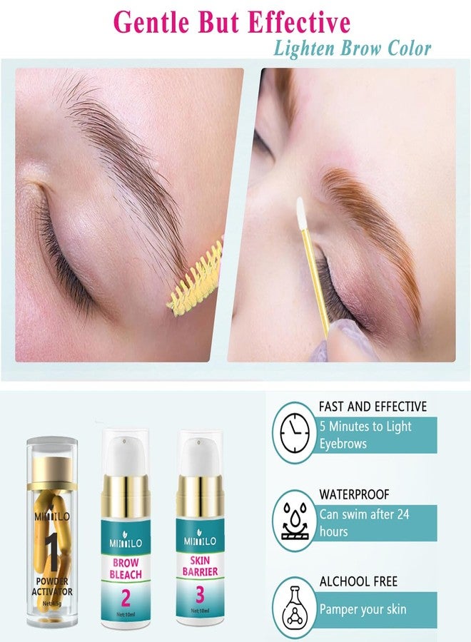 SHEEYOON Eyebrow Color Lightening Cream, Brow Bleach Cream Kit Lighten Dark Brow Color, 5 Application Kit - Image 4