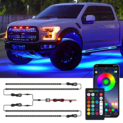 CT CAPETRONIX Underglow Kit for Car, Car Led Underglow Lights for Trucks with App and Remote Control, 16 Million RGB Colors, 29 Preset Modes, Music & DIY Mode, Under Car Led Lights Exterior for SUVs, Trucks, DV 12V - Image 1