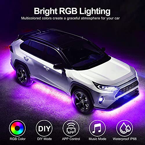 CT CAPETRONIX Underglow Kit for Car, Car Led Underglow Lights for Trucks with App and Remote Control, 16 Million RGB Colors, 29 Preset Modes, Music & DIY Mode, Under Car Led Lights Exterior for SUVs, Trucks, DV 12V - Image 2