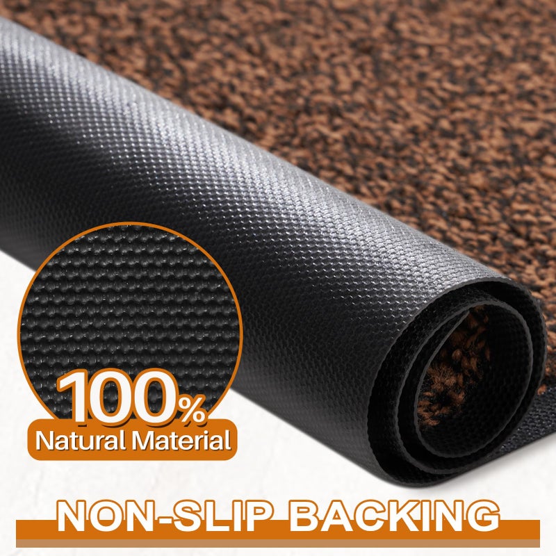 Mibao Front Door Mat, Dirt Trapper Welcome Mat for Outdoor Indoor, Non-Slip Waterproof Doormat, Durable Machine Washable Low Profile Entry Rug for Back Door Outside Patio Porch, 30" x 18", Brown - Image 5