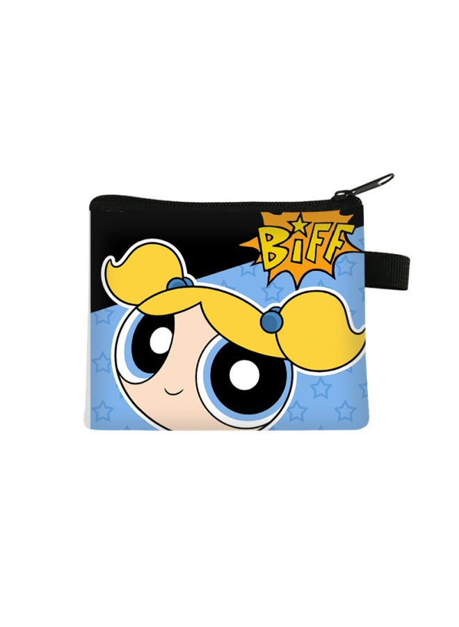 Powerpuff Girls Coin Purse Children's Cartoon Large-capacity Card Holder Student Mini Storage Bag Card Holder