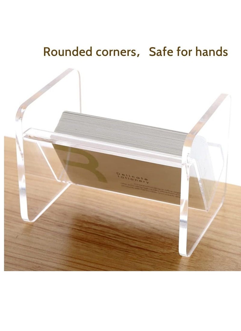 Excefore Business Card Holder, Acrylic Business Card Holder for Desk Clear Business Card Stand Desktop Business Card Holders Plastic Business Card Display for Exhibition, Home, and Office  - Image 4