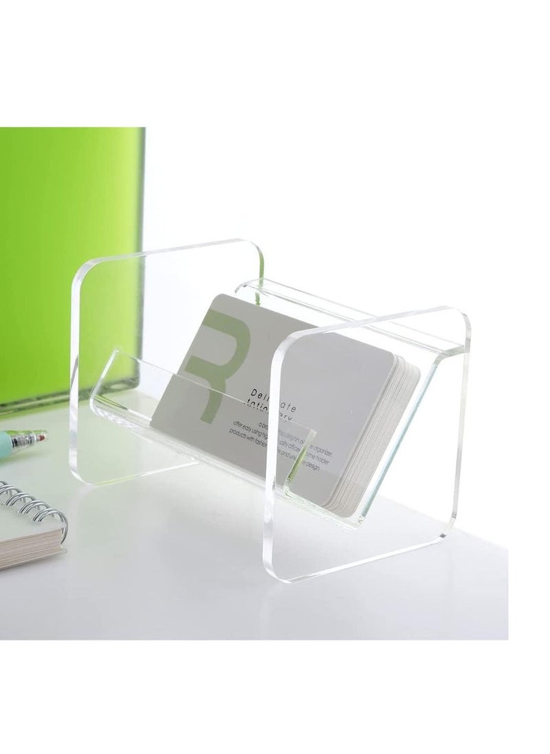 Excefore Business Card Holder, Acrylic Business Card Holder for Desk Clear Business Card Stand Desktop Business Card Holders Plastic Business Card Display for Exhibition, Home, and Office  - Image 5