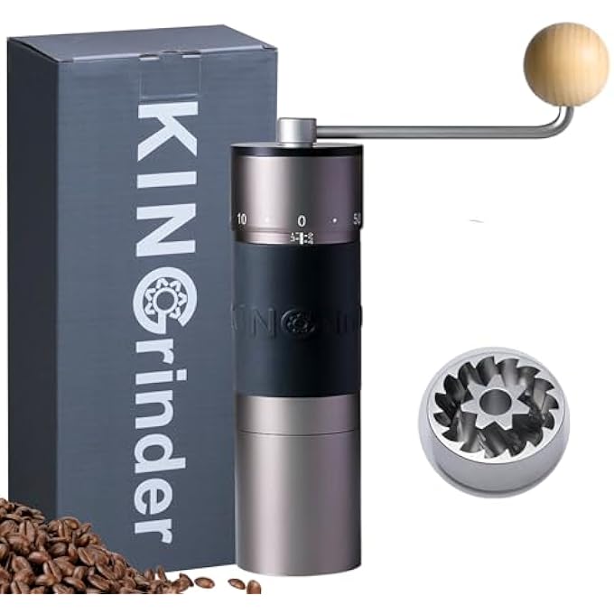 Kingrinder K6 Manual Hand Coffee Grinder With Straight Handle 240 Adjustable Grind Settings For French Press Drip Espresso With Assembly Consistency Stainless Steel Conical Burr Mill 35G Capacity - Image 1