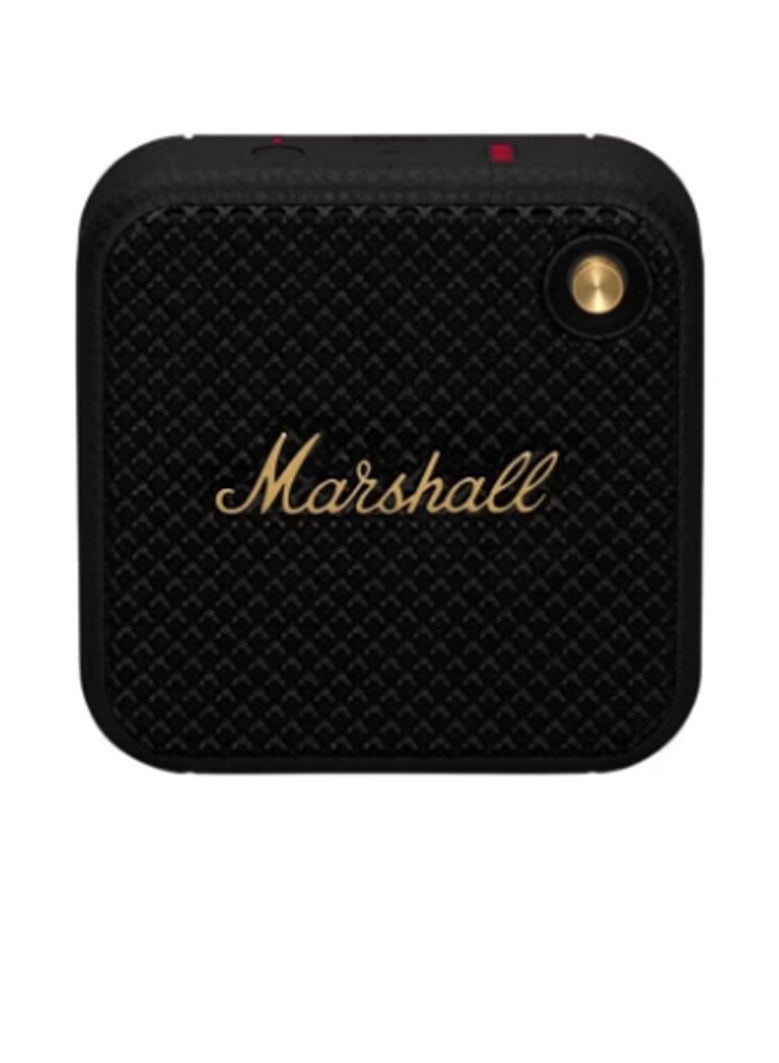 Marshall Willen Bluetooth Speaker, Wireless, 15+ Hours Playtime, Water-Resistent, Quick Charge, Stackable - Brass And Black - Image 1