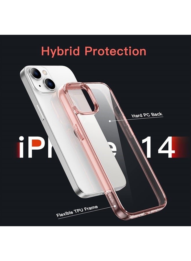 Jetech Case for iPhone 14 6.1-Inch, Non-Yellowing Shockproof Phone Bumper Cover, Anti-Scratch Clear Back (Rose Gold) - Image 3