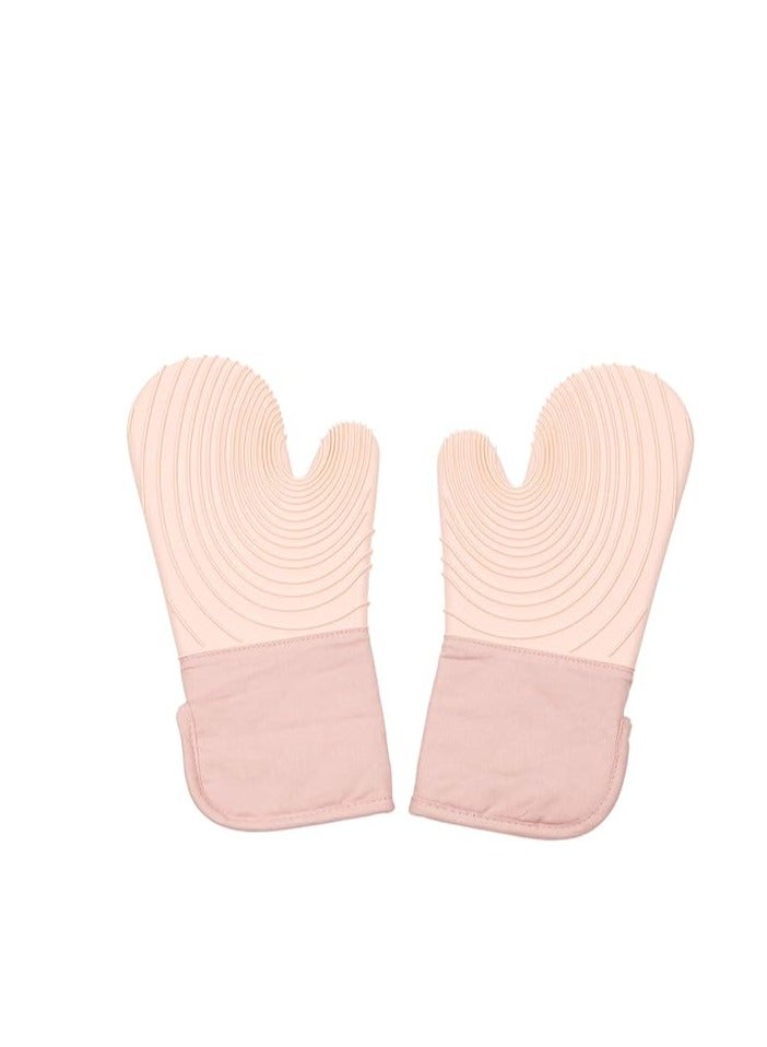 Heat and slip resistant silicone oven gloves, ideal for cooking, grilling, and baking safely. - Image 1