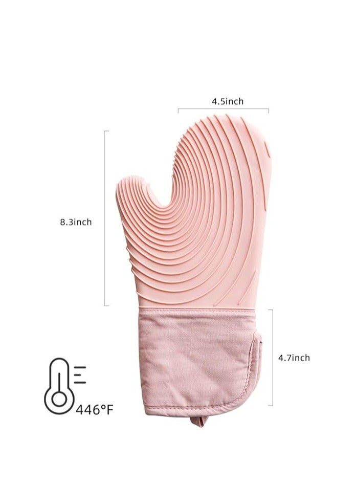 Heat and slip resistant silicone oven gloves, ideal for cooking, grilling, and baking safely. - Image 2