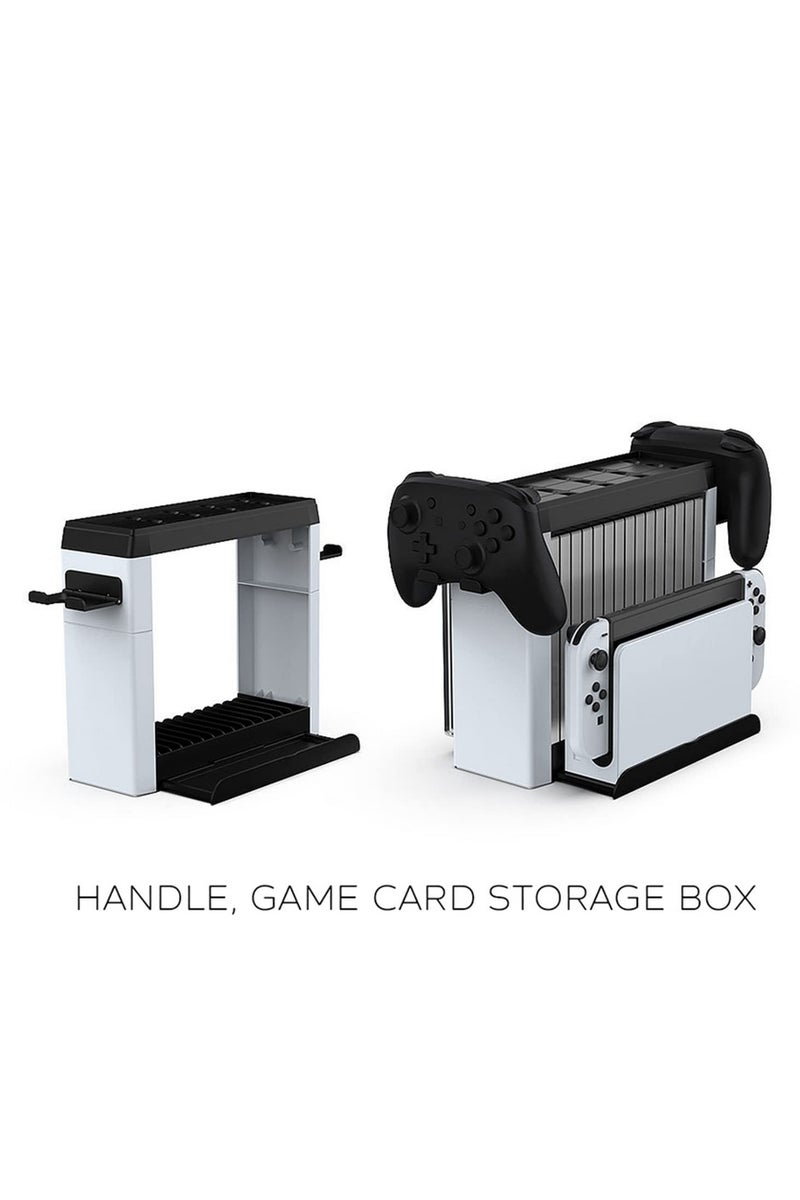 For Nintendo Switch OLED Stand Holder with Game Card and Disc Storage Multi Function Tower Base Bracket for Controllers 2022 Model Accessories - Image 5