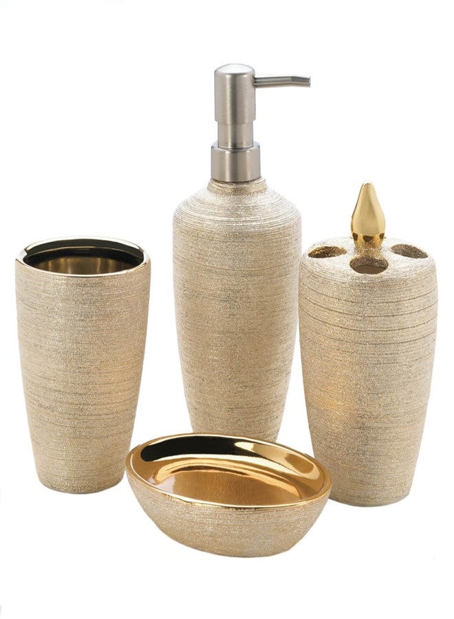 Accent Plus Golden Shimmer Bath Accessory Set 3.37x3.37x7.12 - Image 1