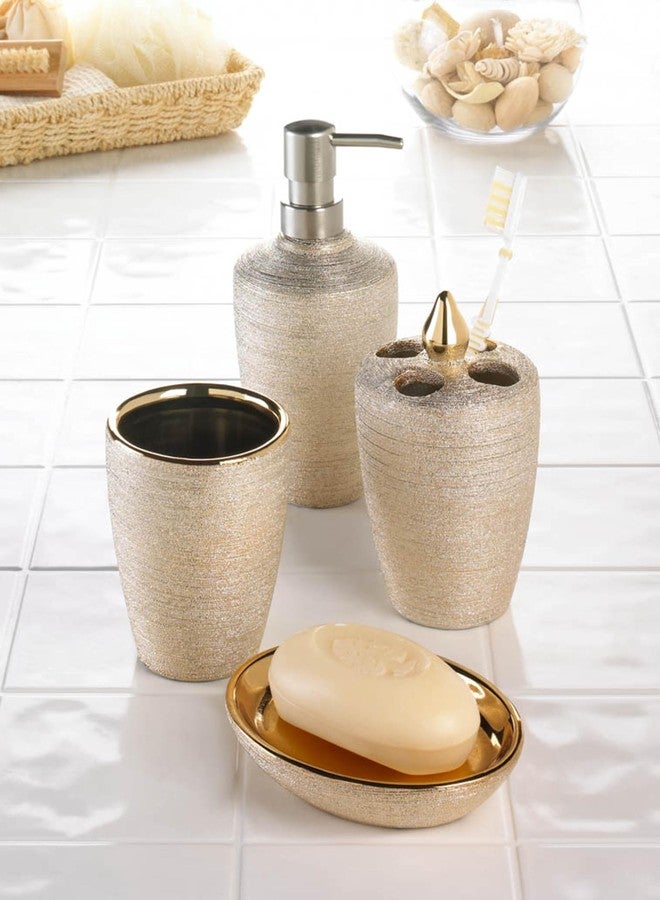 Accent Plus Golden Shimmer Bath Accessory Set 3.37x3.37x7.12 - Image 2