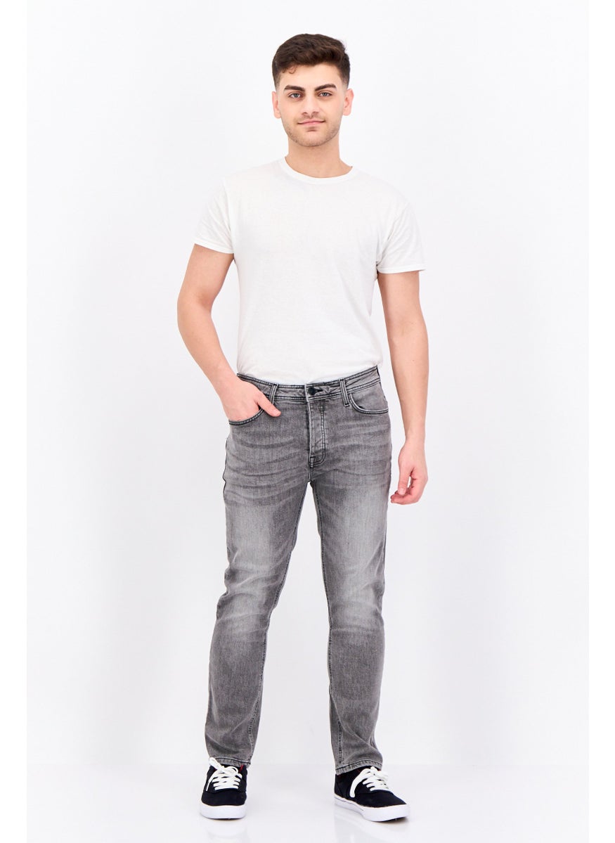 CROSSHATCH Men Slim Fit Washed Stretchable Jeans, Grey  - Image 4