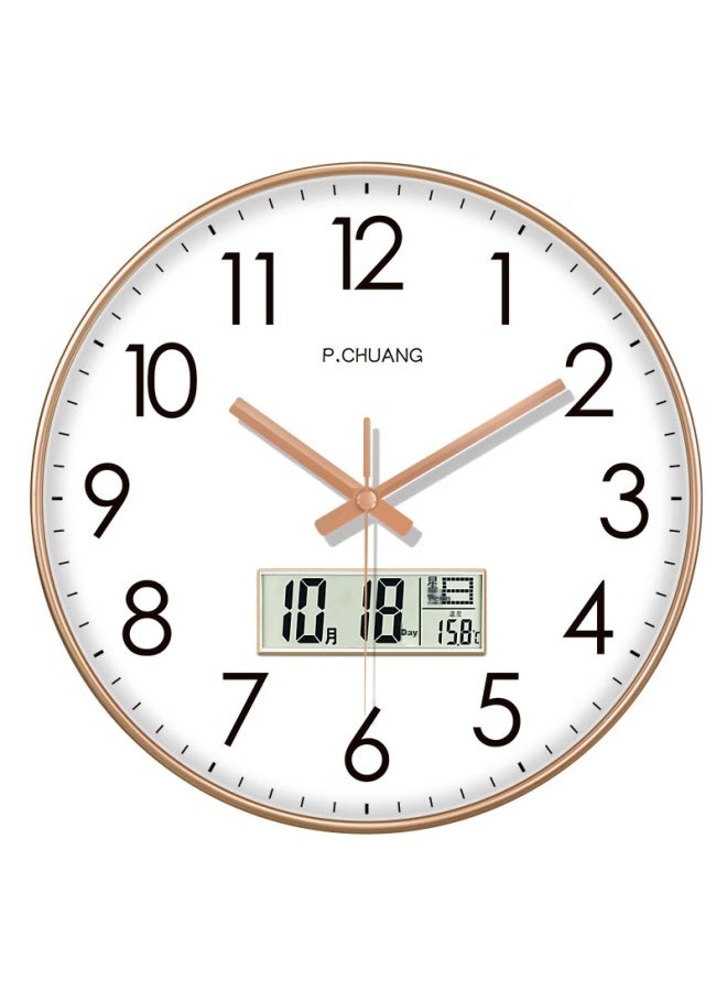 Peng Chuang Pengchuang Swiss Movement Calendar Clock Stone Quartz Clock Household Living Room Modern Light Luxury Clock Wall Clock Bedroom Wall Clock - Image 5
