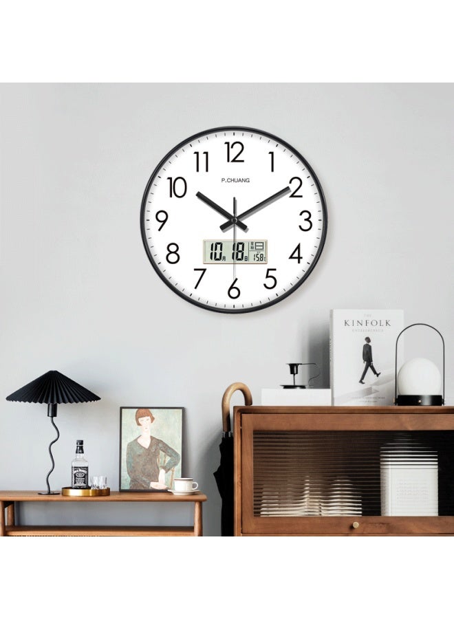 Peng Chuang Pengchuang Swiss Movement Calendar Clock Stone Quartz Clock Household Living Room Modern Light Luxury Clock Wall Clock Bedroom Wall Clock - Image 3