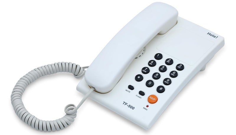 HOLA هاتف أرضي أساسي TF 500 أبيض مزود بسلك مع نغمة/نبض، قابل للتثبيت على الحائط/المكتب، قرص نبض/نغمة - Image 3