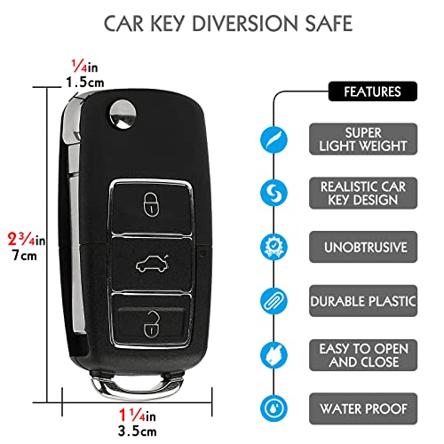 LUEXBOX 2 Pack Remote Fake Car Key Secret Safe, Portable Secret Hidden Pill Container, Diversion Safe Compartment Container to Hide Pills Jewelry or Valuables - Image 2